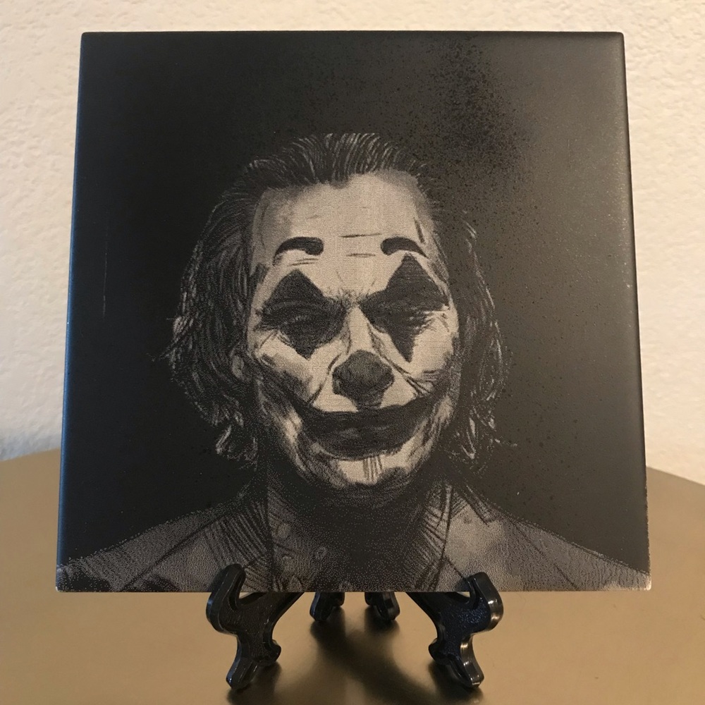 The joker custom laser engraved ceramic tile 6x6 - Picture 1 of 3